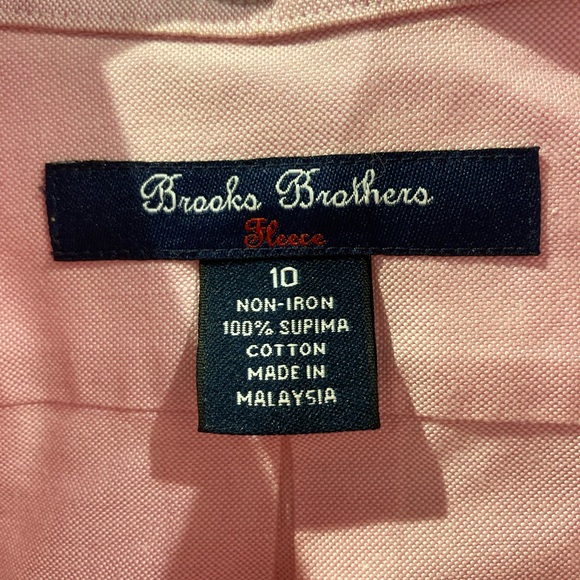 Brooks Brothers Boys Dress Shirt, Salmon-Pink, Size 10, 100% cotton - Picture 2 of 2